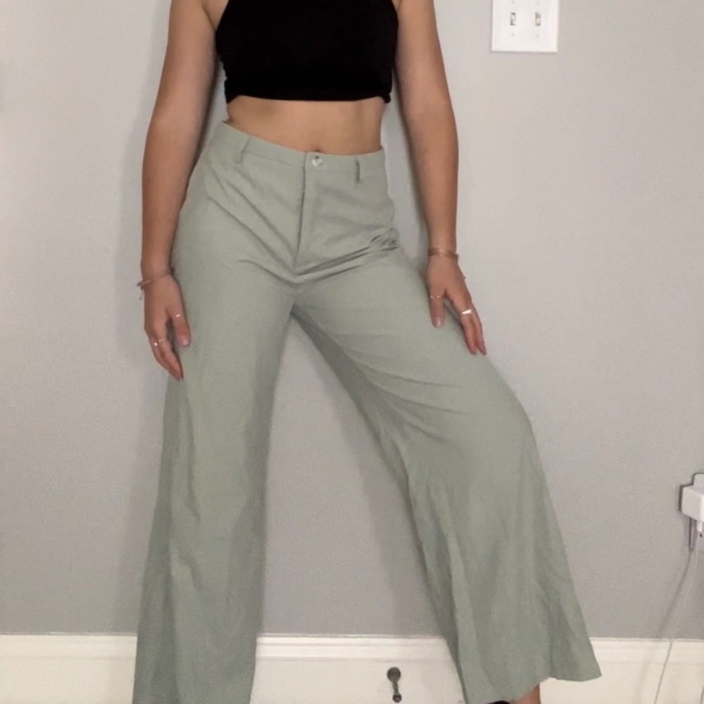Light Green Straight Leg Pants